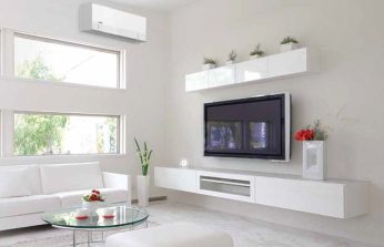 Hyundai Elite Inverter Plus klima uređaj – elegantna unutarnja jedinica integrirana u moderno uređen dnevni boravak