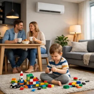 Klima 2.5 kW u dnevnom boravku – unutarnja jedinica na zidu