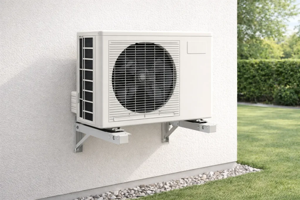 Vanjska jedinica klime – primjer pravilne montaže i razmaka od zida